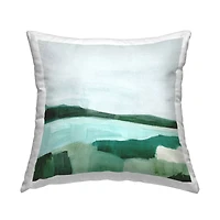 Stupell Industries Abstract Flowing Lake Green Nature Throw Pillow, 18" x 18"