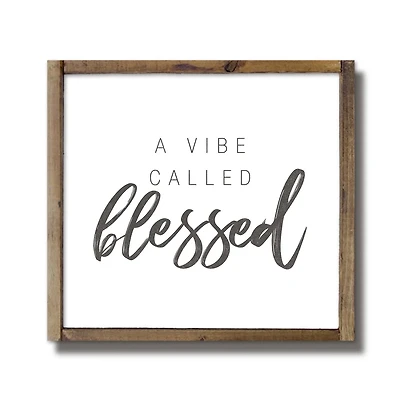 A Vibe Called Blessed Framed Wood Plaque