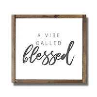 A Vibe Called Blessed Framed Wood Plaque