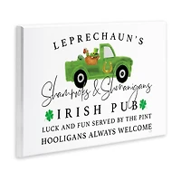 Stupell Industries Irish Pub Whimsical Leprechaun Green Shamrock Details Wall Plaque Art