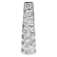 Silver Ceramic Glam Vase, 20" x 6" x 6"