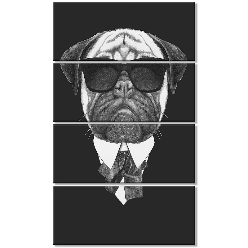 Designart - Pug Dog Portrait in Suit
