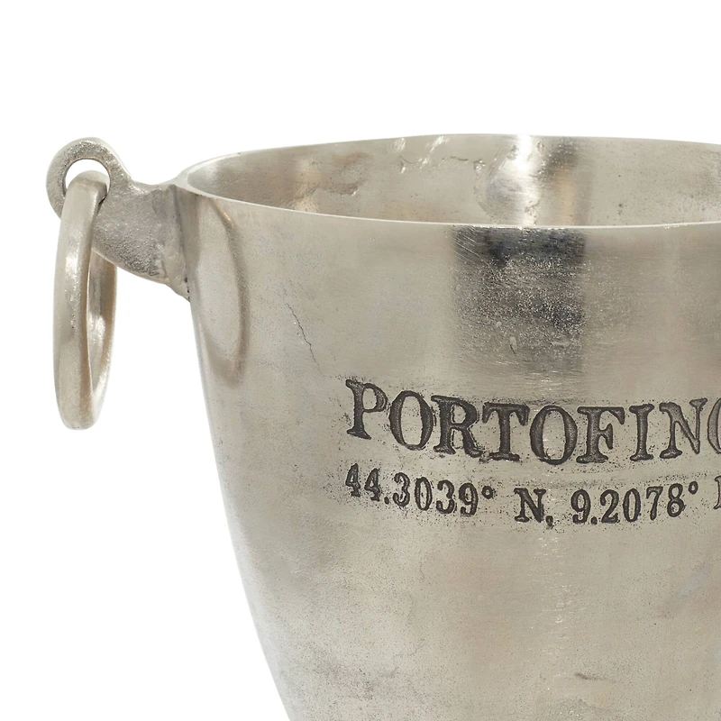 The Novogratz 18" Silver Contemporary Metal Wine Cooler