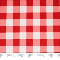 SINGER Red Gingham Print Ringspun Cotton Fabric