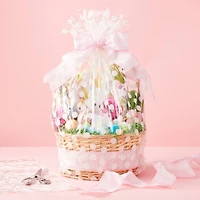 25" White Polka Dot Basket Gift Bags by Celebrate It™, 6ct.