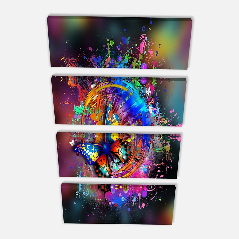 Designart - Butterfly over Abstract Background