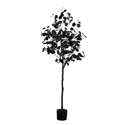 5ft. Artificial Halloween Black Eucalyptus Tree