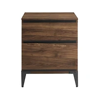 Walker Edison 20" Dark Walnut 2-Drawer Urban Side Table