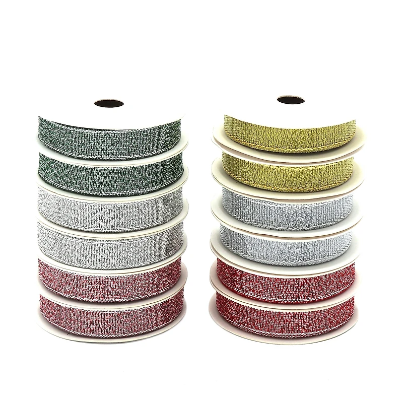 Gwen Studios 3/8" x 3yd. Metallic Holiday Ribbon Pack, 12ct.