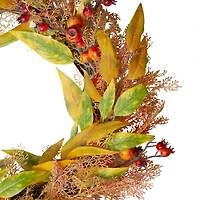 24" Berry & Leaves Fall Harvest Wreath
