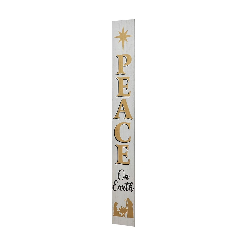 Glitzhome® 60'' PEACE Nativity Wooden Porch Sign
