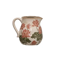6.75" Lotus Ceramic Decorative Pitcher by Ashland®