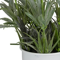 11'' Artificial Lavender Arrangement in White Tin Can