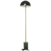 Black Metal Umbrella Style Floor Lamp with Marble Base 14" x 14" x 62"