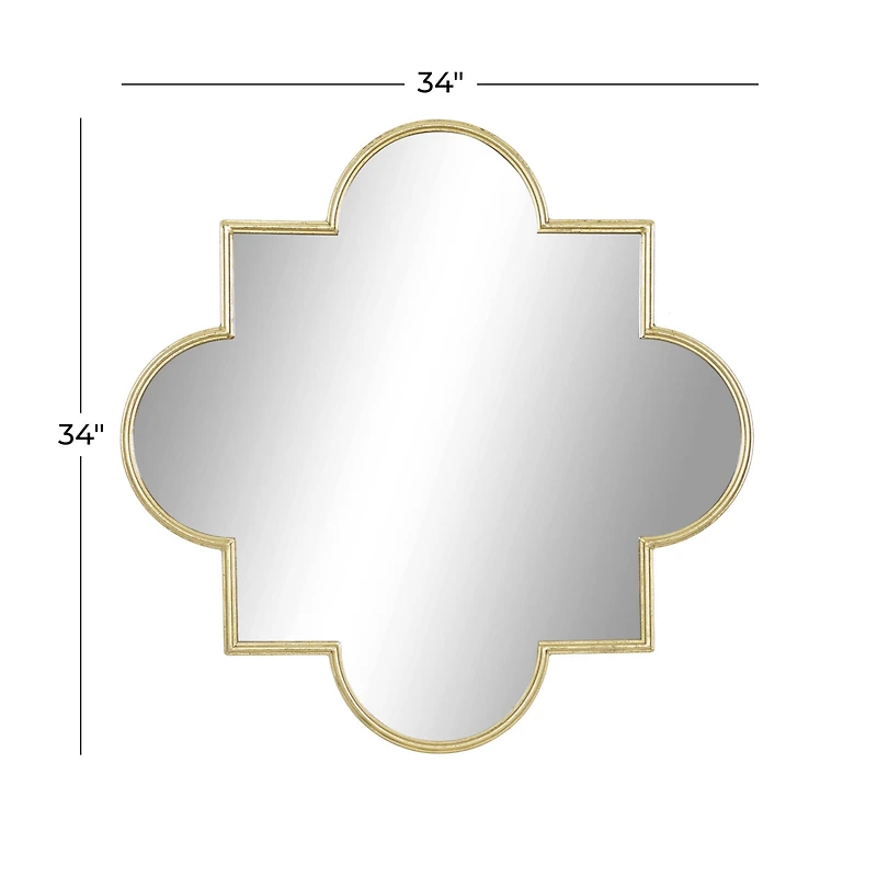 Gold Metal Contemporary Mirror, 34" x 1" x 34"