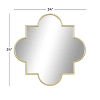 Gold Metal Contemporary Mirror, 34" x 1" x 34"