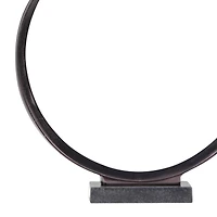 Contemporary Dark Gray Open Circle Sculpture Set