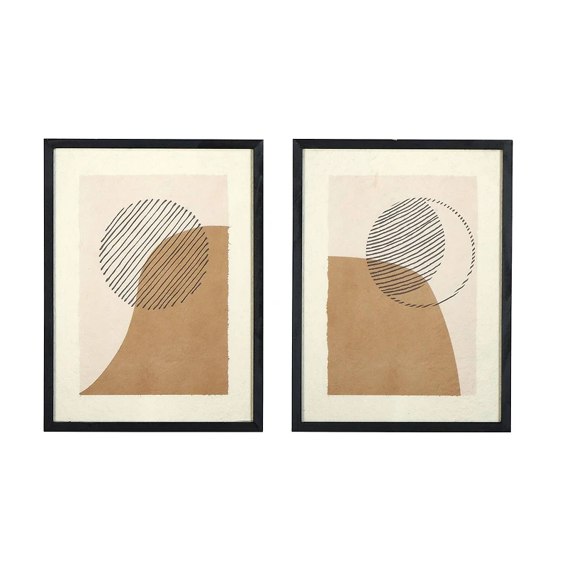 Hello Honey® Framed Handmade Paper Sun & Moon Wall Art Set