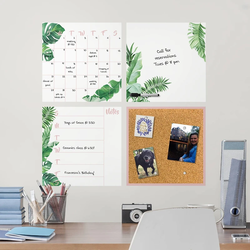 WallPops Baja Dry Erase Calendar & Corkboard Set