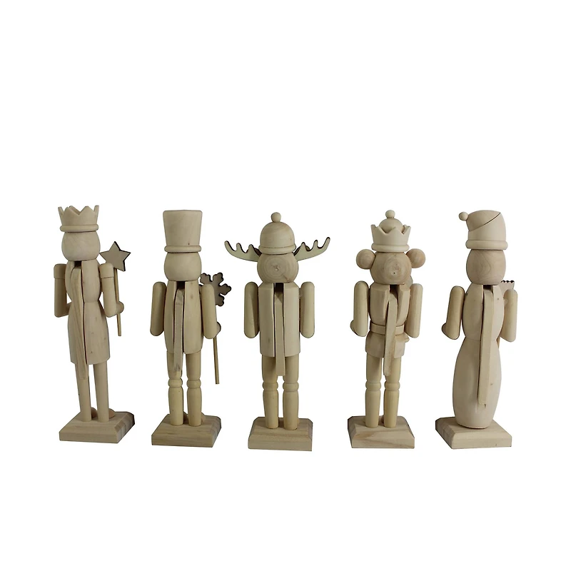 6" Whimsical 5 Piece DIY Pinewood Nutcracker Set by Make Market®