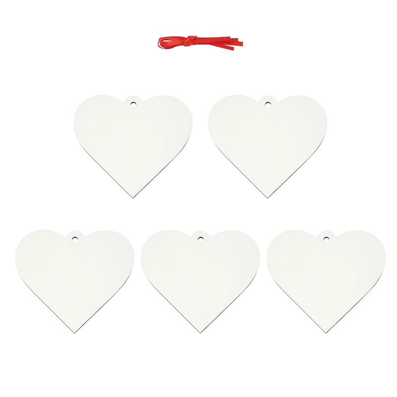3.5" Heart Hardboard Sublimation Ornaments, 5ct. by Make Market®