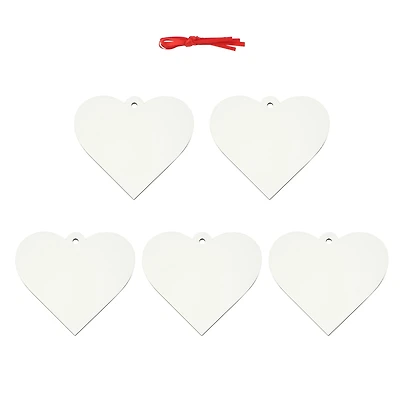 3.5" Heart Hardboard Sublimation Ornaments, 5ct. by Make Market®