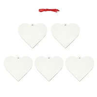 3.5" Heart Hardboard Sublimation Ornaments, 5ct. by Make Market®