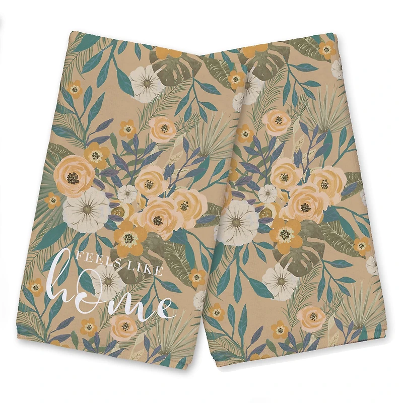 Feels Like Home Tropical Floral Tea Towel Set