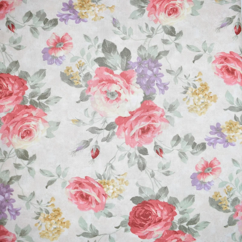 Darice® Cream Rose Floral Cotton Fabric