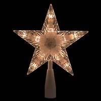 7.5" Clear & White 5-Point Star Tree Topper
