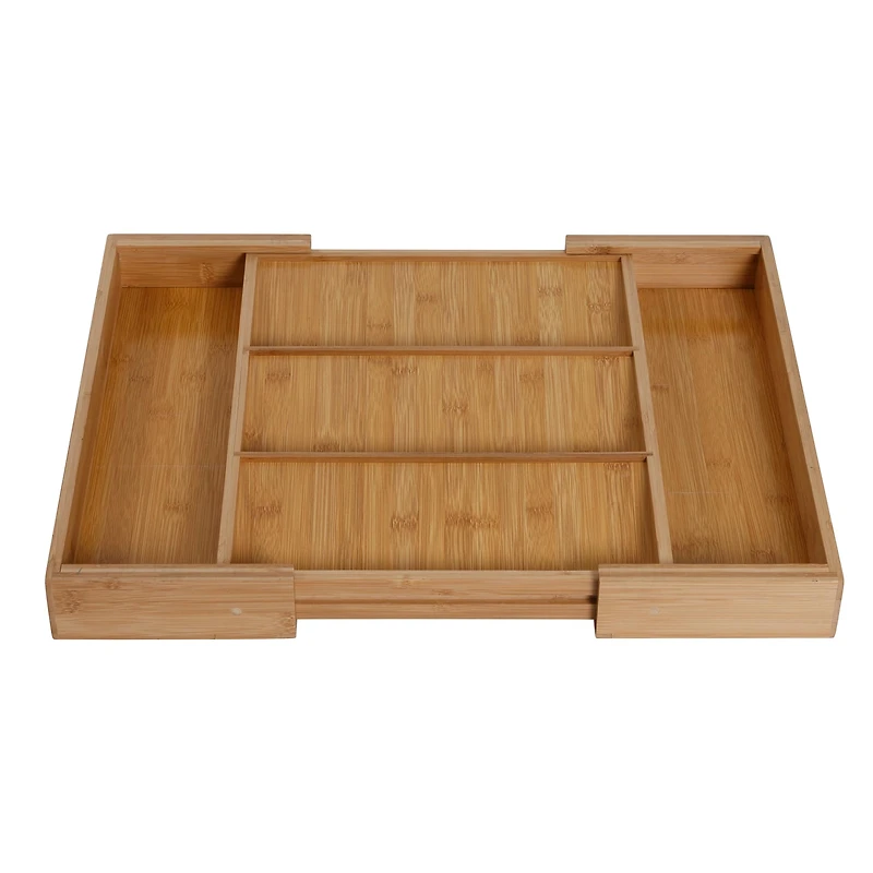 Honey Can Do Natural Adjustable Bamboo Drawer Organizer