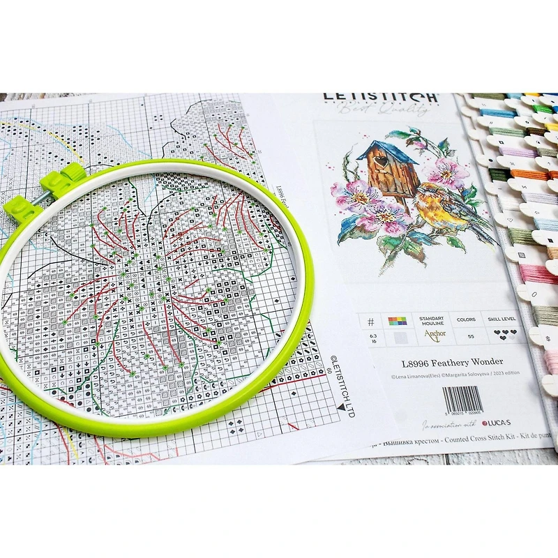 LetiStitch Feathery Wonder Counted Cross Stitch Kit