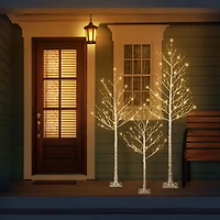 6ft. Pre-Lit White Artificial Twig Christmas Tree, White Lights, 2ct.