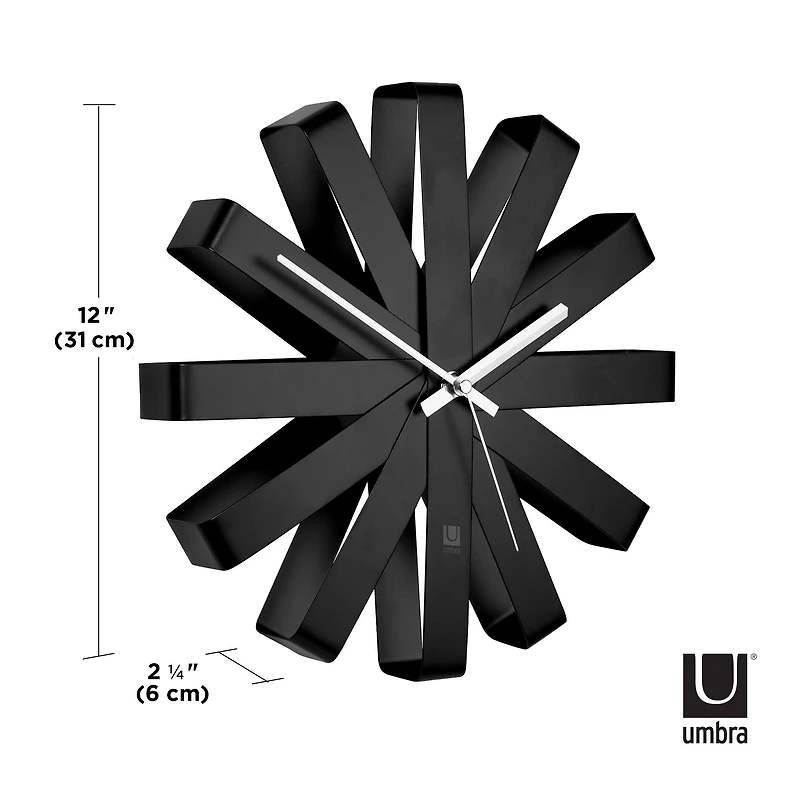 Umbra 12" Black Ribbon Round Wall Clock