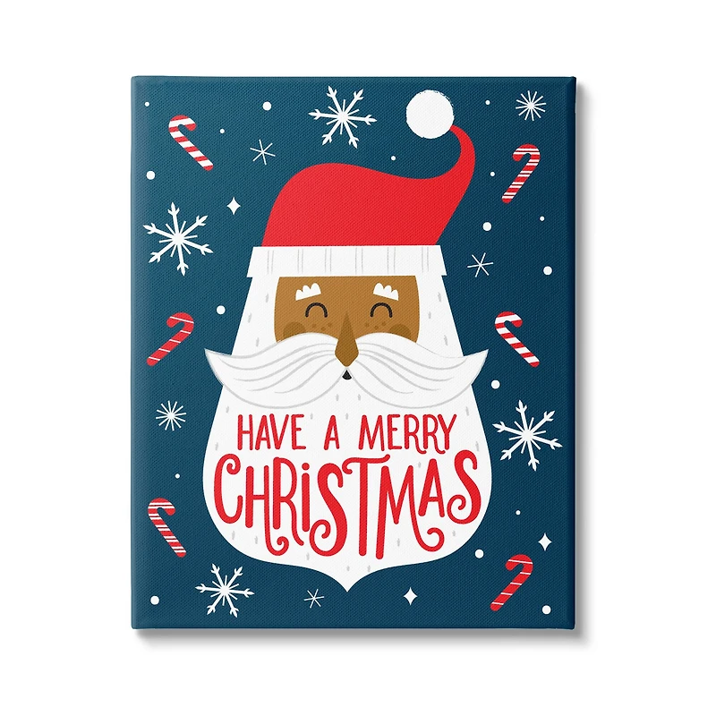 Stupell Industries Have Merry Christmas Patterned Santa Canvas Wall Art