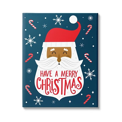 Stupell Industries Have Merry Christmas Patterned Santa Canvas Wall Art