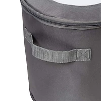 Honey Can Do 12" Gray Round Dinnerware Storage Box