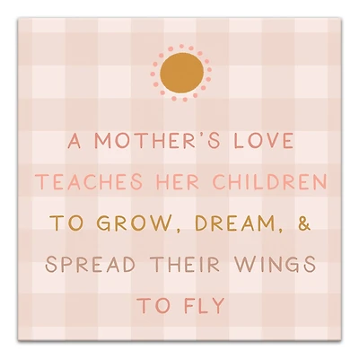 A Mother's Love Pink Check Canvas Wall Art