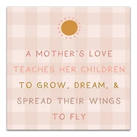 A Mother's Love Pink Check Canvas Wall Art