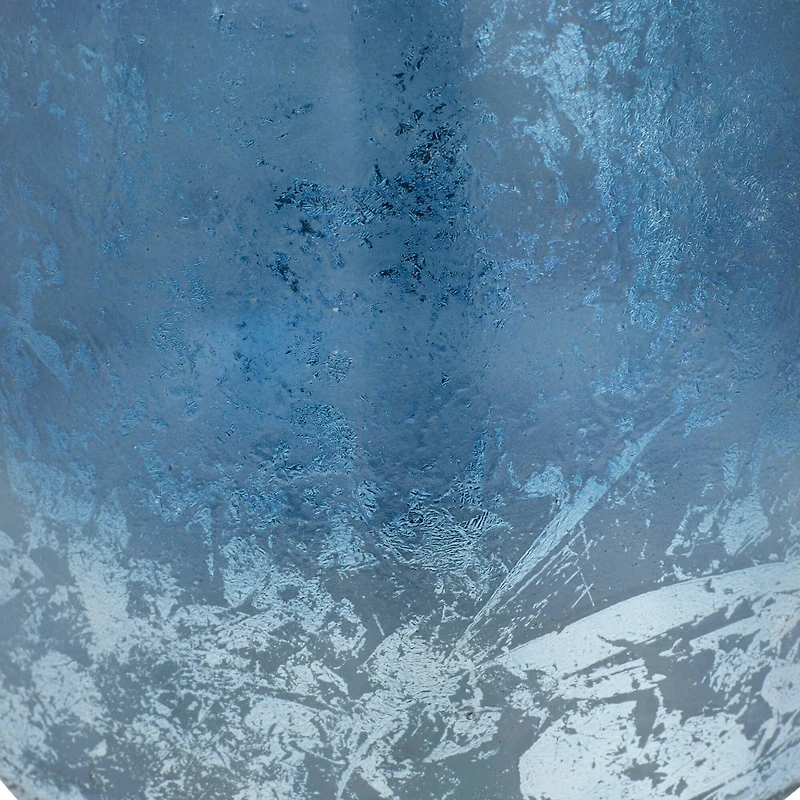 Blue Glass Coastal Vase, 14" x 10" x 10"