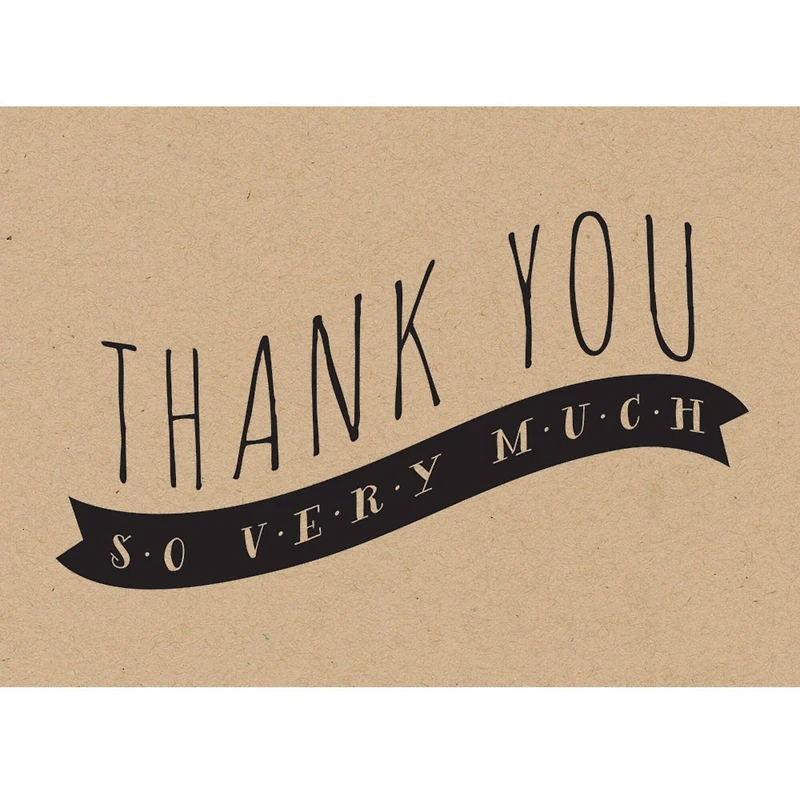 JAM Paper Rustic Blank Thank You Cards Set, 36ct.
