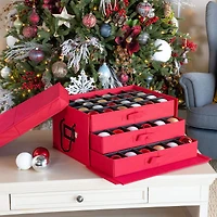 Santa's Bag 72ct. 4" Christmas Ornament Storage Box with Drawers