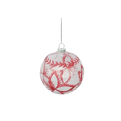 4" Red Wreath Glass Ball Ornament by Ashland®