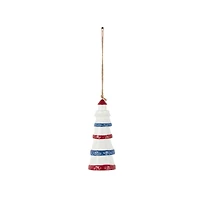 21" Red, White & Blue Ceramic Light House Windchime