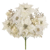 22" Champagne Poinsettia, Peony & Berry Deluxe Bush by Ashland®