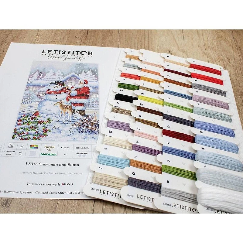 Letistitch Snowman And Santa Counted Cross Stitch Kit