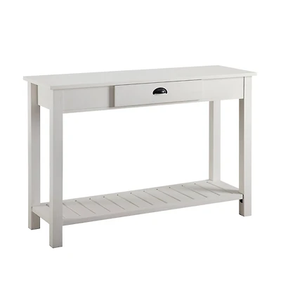 Walker Edison Brushed White Country Style Entry Table