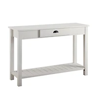 Walker Edison Brushed White Country Style Entry Table