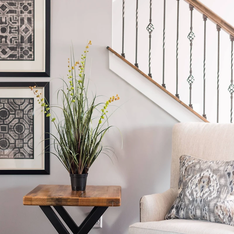 Artificial Potted Green Grass & Eucalyptus