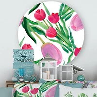 Designart - Blooming Beautiful Pink Tulips Flowers